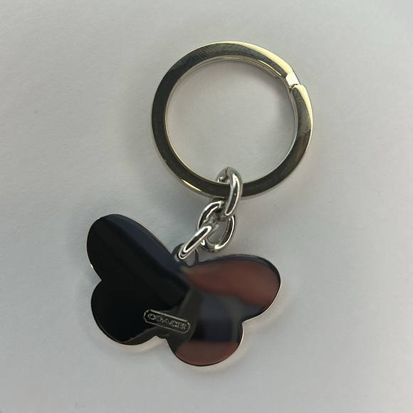 NWOT COACH Butterfly Keychain Fob Purse Charm in Pastel Pink - Picture 3 of 7